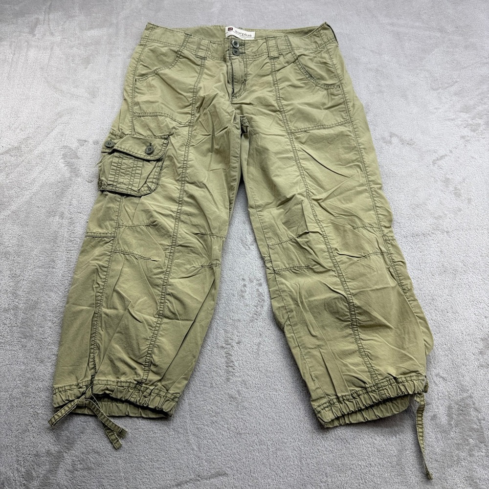 VTG Gap Cargo Surplus Capri Women 10 Green Gorpcore Y2K Safari Hiking Outdoor